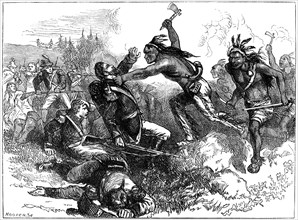 Attack of Indians at Fort Dearborn, Illinois, 1812 (c1880). Artist: Hooper