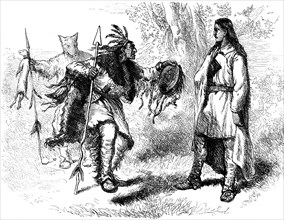 Converted Native Americanan and 'Powows', c17th century (c1880). Artist: Unknown
