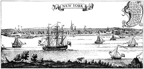 Old view of New York, 1730 (c1880). Artist: Unknown