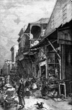 A market place in San Francisco, California, USA, mid 19th century (c1880). Artist: Unknown