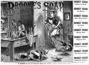 Advertisement for Brooke's 'Monkey Brand' Soap, 1887. Artist: Unknown