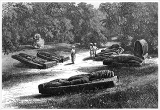 Tombs of the Gond Rajahs, Chanda, central India, 1875. Artist: Unknown