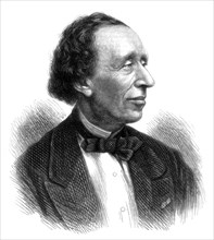 Hans Christian Andersen, Danish poet and author of fairy tales, 1875. Artist: Unknown