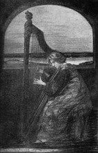 'The Harp Player', 1900. Artist: Unknown