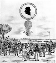 'Blanchard's Balloon', 1790 (1912). Artist: Unknown