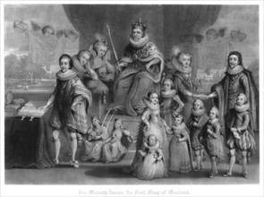 The family of King James I of England, Scotland and Ireland, (1816).Artist: Charles Turner