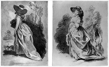 Gainsborough's studies for his celebrated portrait of the Duchess of Devonshire, c1787 (1901). Artist: Unknown
