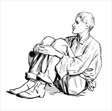 Study of a seated man, 1895. Artist: Unknown