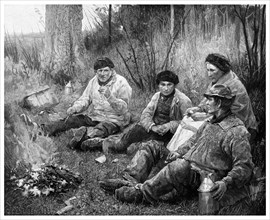 Labourers after dinner, 1895.Artist: JM Johnstone