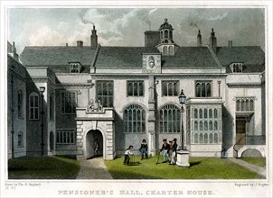 Pensioner's Hall, Charterhouse, London, 1830.Artist: J Rogers