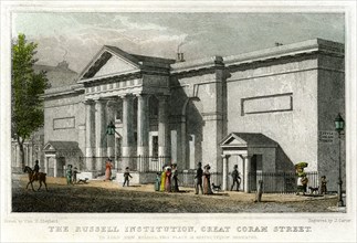 The Russell Institution, Great Coram Street, Bloomsbury, London, 1828.Artist: J Carter