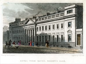 Royal York Baths, Regents Park, London, 1828.Artist: WR Smith