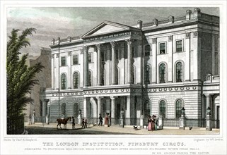 The London Institution, Finsbury Circus, London, 1827.Artist: William Deeble