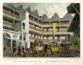 The old Bull and Mouth Inn, St Martin's le Grand, City of London, 1831.Artist: W Watkins