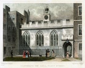 Clifford's Inn Hall, Fleet Street, City of London, 1830.Artist: J Hinchcliff
