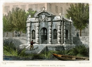 Buckingham Water Gate, Strand, Westminster, London, 1830.Artist: J Henshall