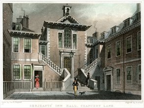 Serjeants' Inn Hall, Chancery Lane, London, c1830.Artist: WH Bond