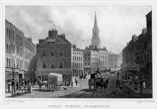 Broad Street, Bloomsbury, London, 19th century.Artist: William Woolnoth