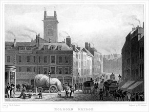 Holborn Bridge, London, 1831.Artist: William Woolnoth