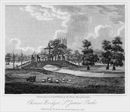 Chinese Bridge, St James's Park, Westminster, London, 1817.Artist: W Wallis