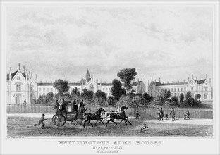 Whittington's Almshouses, Highgate Hill, London, 19th century.Artist: J Davies