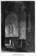 Entrance to the south aisle, Westminster Abbey, London, 1816.Artist: Sands