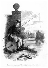 A man fishing illegally. Artist: Unknown