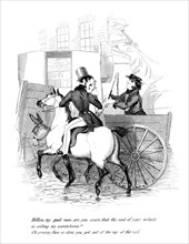 Cartoon on a riding theme, 19th century. Artist: Unknown