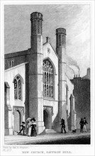New Church, Saffron Hill, Camden, London, 19th century.Artist: Thomas Hosmer Shepherd