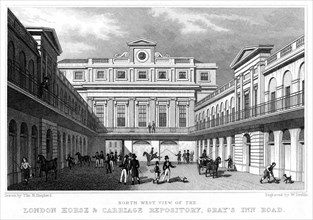 London Horse and Carriage Repository, Gray's Inn Road, 1828.Artist: William Deeble