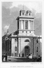Church of St Mary Woolnoth, Lombard Street, City of London, 19th century..Artist: R Acon