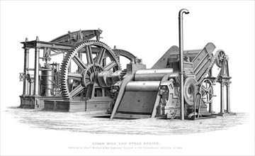 Sugar Mill and Steam Engine, 1866. Artist: Unknown