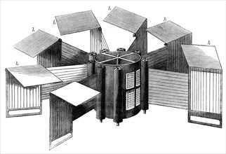 Applegath's Times vertical printing machine, 1866. Artist: Unknown