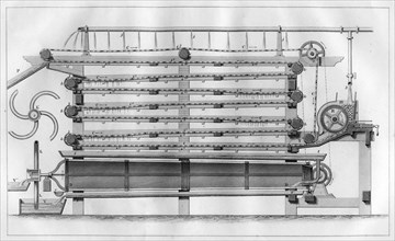 Machine for separating starch from potatoes, 1866. Artist: Unknown