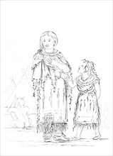 Native American woman and child, 1841.Artist: Myers and Co