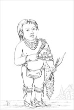 Six year old Native American chief, 1841.Artist: Myers and Co