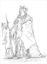 Portrait of 'Iron Horn', Native American man, 1841.Artist: Myers and Co