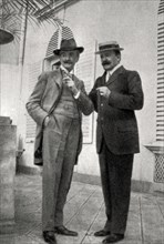 Paul Hervieu and Marcel Prevost, French authors and dramatists, 1905. Artist: Unknown