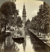 Canal, Amsterdam, Netherlands.Artist: Underwood & Underwood