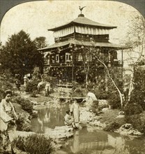 Japanese garden at the World's Fair, St Louis, Missouri, USA, 1904.Artist: Underwood & Underwood