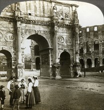 Arch of Constantine, Rome, Italy.Artist: Underwood & Underwood