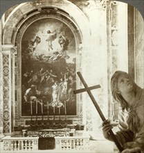 Mosaic above the Altar of Transfiguration, St Peter's Basilica, Rome, Italy.Artist: Underwood & Underwood