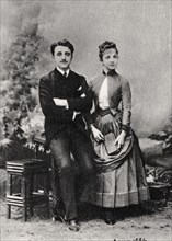 Georges and Jeanne Hugo, grandchildren of French novelist Victor Hugo, 1884. Artist: Unknown