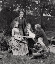 Gustave Eiffel, French engineer, with his family, 1882. Artist: Unknown