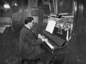 Edouard Herriot, French Radical politician, playing the piano, 1925. Artist: Unknown