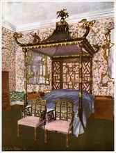 The Chippendale Chinese Bedroom, Badminton House, Gloucestershire, 1911-1912.Artist: Edwin Foley