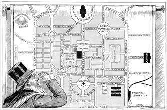President Kruger looking at a plan of the New Pretoria, 1900. Artist: Unknown