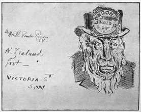 Cartoon depicting Boer leader Paul Kruger as a Maori, 1900. Artist: Unknown