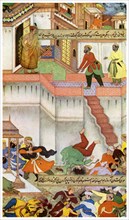 The killing of Adham Khan by Akbar, c1600 (1956). Artist: Unknown