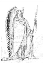 'Black Rock', chief of the Nee-caw-wee-gee tribe, 1841.Artist: Myers and Co